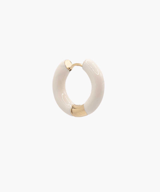 White Round Earring 18k Gold Plated Enamel Dripping Oil Hoop Earrings