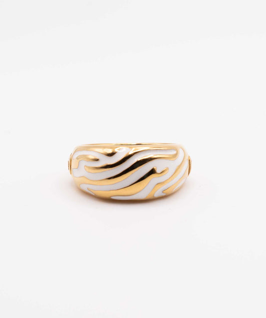 Zebra White Ring