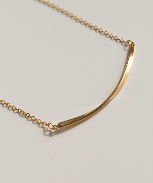 Minimalist Twisted Gold Bar Necklace