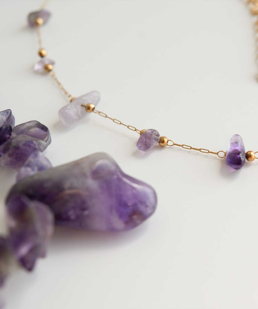 Irregular Natural Amethyst Necklace